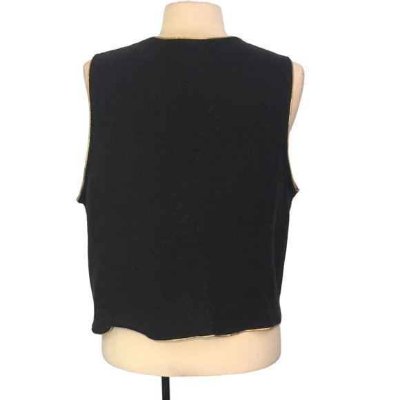KWBL Los Angeles Vintage Zip Up Black Gold Vest Stars, Sun, Hearts L - Picture 5 of 8